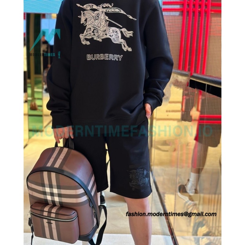 Burberry - 23 New War Horse Equestrian Rider Embroidered Crewneck Hoodie