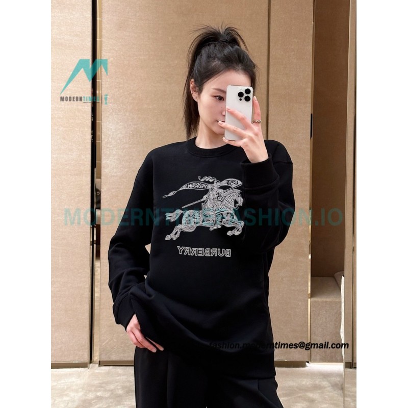 Burberry - 23 New War Horse Equestrian Rider Embroidered Crewneck Hoodie