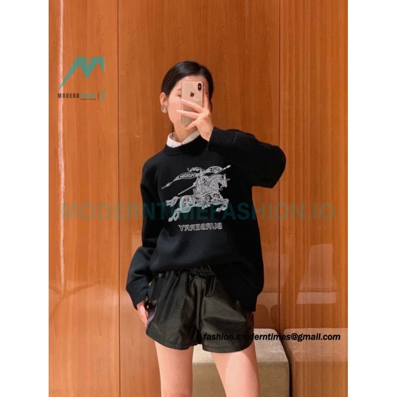 Burberry - 23 New War Horse Equestrian Rider Embroidered Crewneck Hoodie