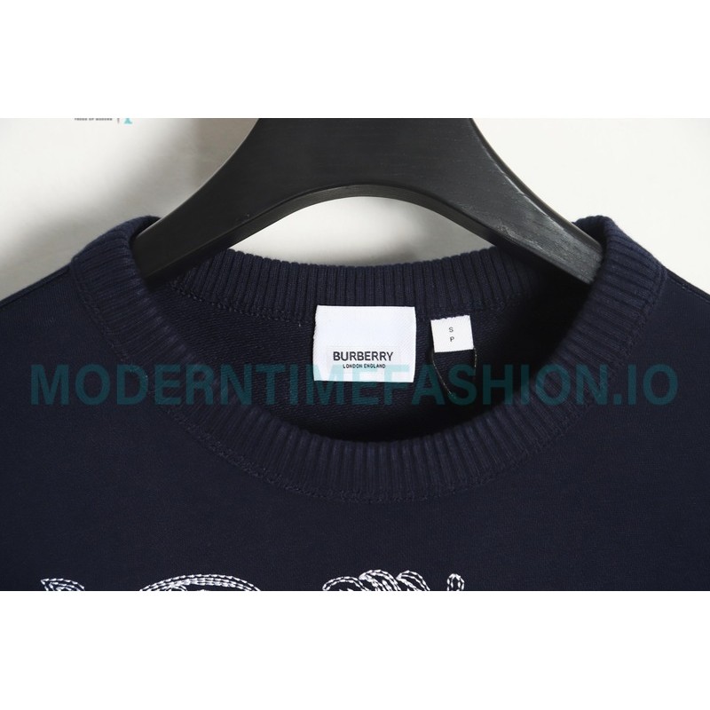 Burberry - 23 New War Horse Equestrian Rider Embroidered Crewneck Hoodie