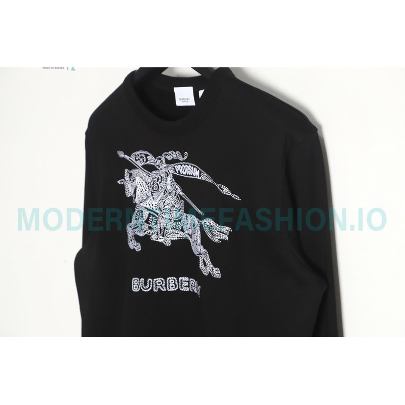 Burberry - 23 New War Horse Equestrian Rider Embroidered Crewneck Hoodie