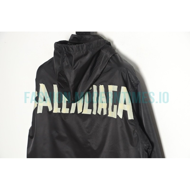 Balenciaga - 23FW New Plain Print Hooded Coat Trench Jacket