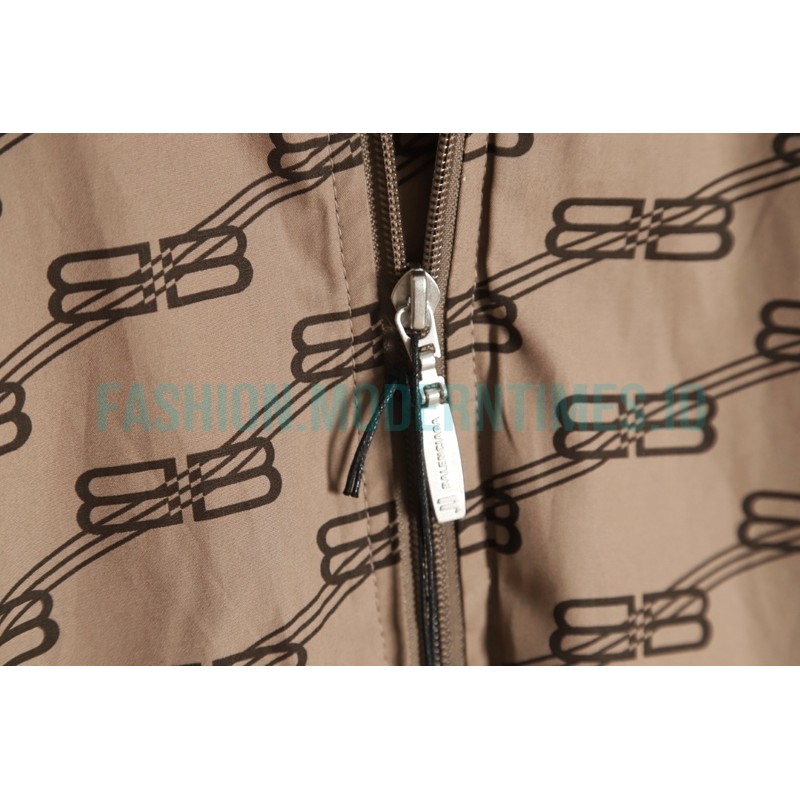 Balenciaga - Khaki Full Print Buckle Hardshell Jacket