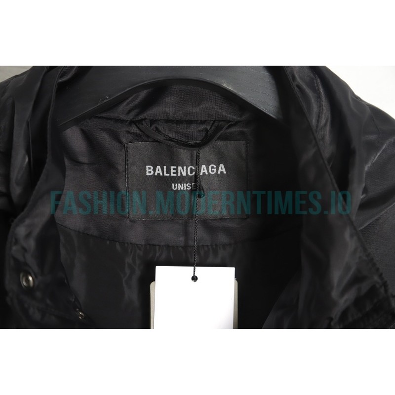 Balenciaga - 23FW New Plain Print Hooded Coat Trench Jacket
