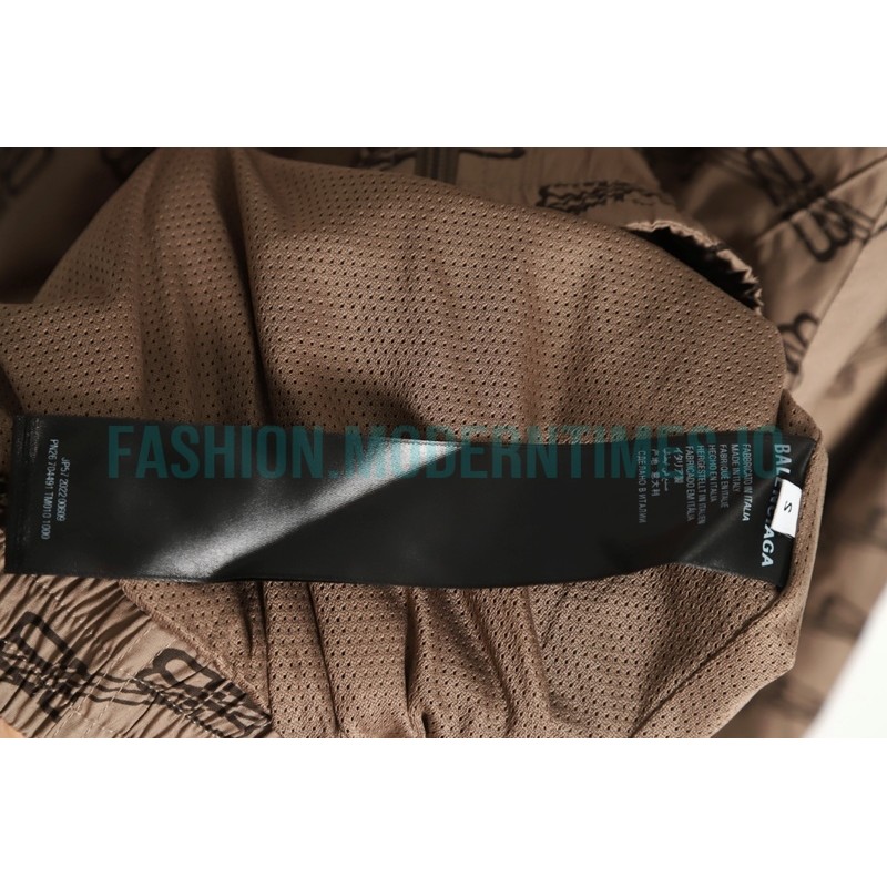 Balenciaga - Khaki Full Print Buckle Hardshell Jacket