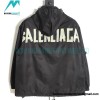 Balenciaga - 23FW New Plain Print Hooded Coat Trench Jacket