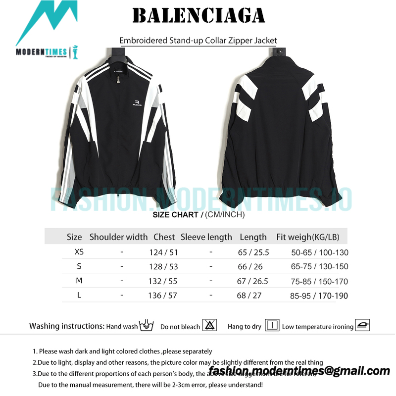 Balenciaga - Embroidered Stand-up Collar Zipper Jacket