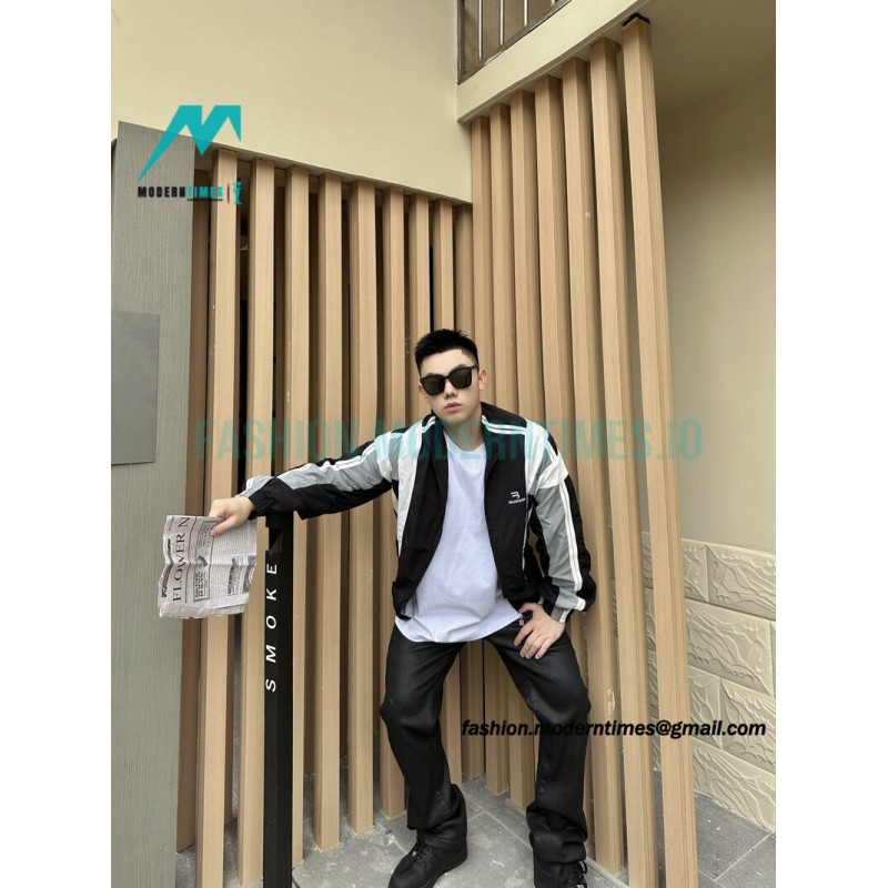 Balenciaga - Embroidered Stand-up Collar Zipper Jacket