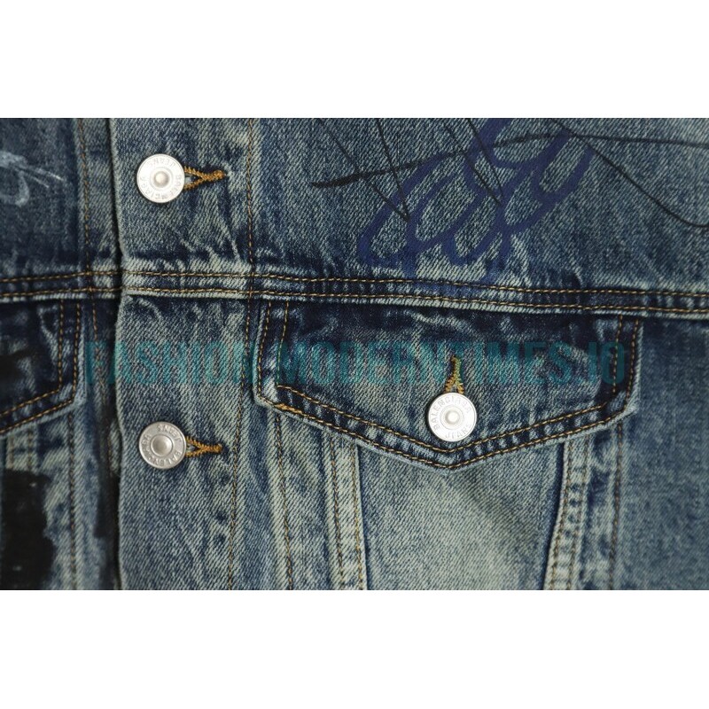 Balenciaga - 23FW Heavy Hand Painted Denim Jacket