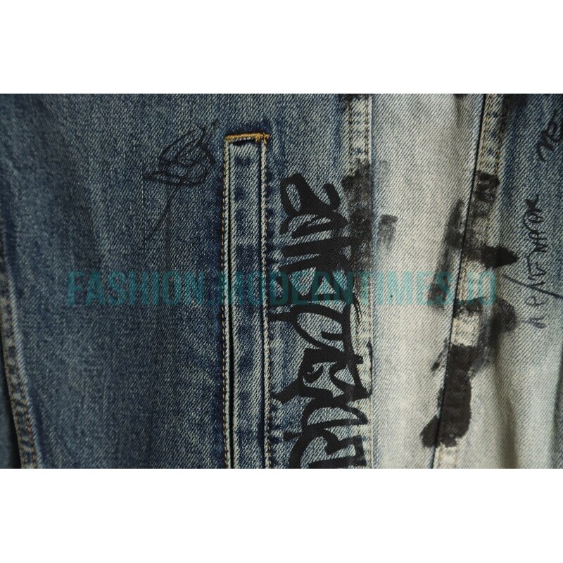 Balenciaga - 23FW Heavy Hand Painted Denim Jacket