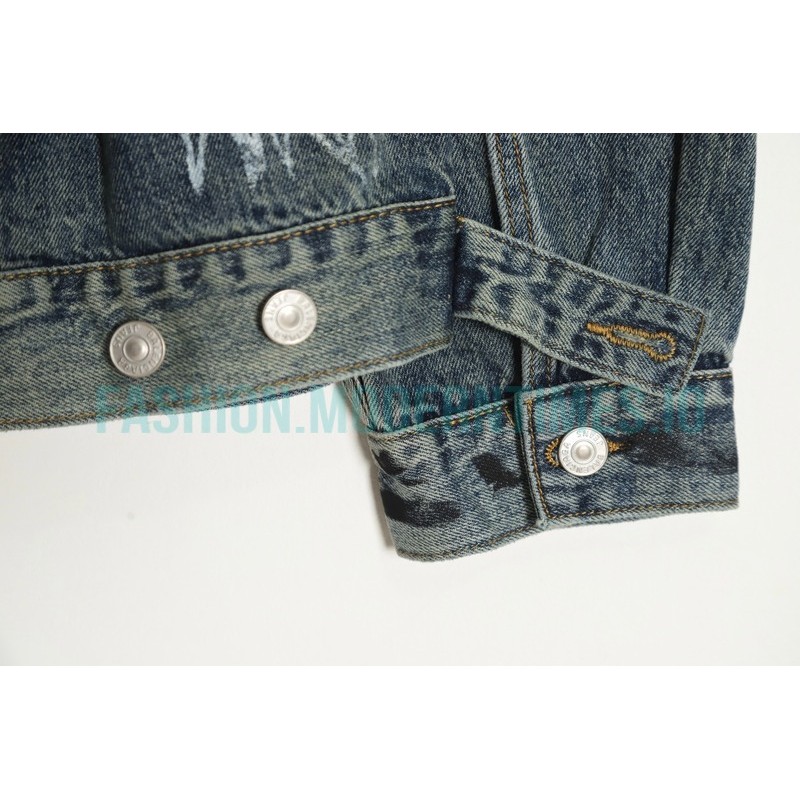 Balenciaga - 23FW Heavy Hand Painted Denim Jacket