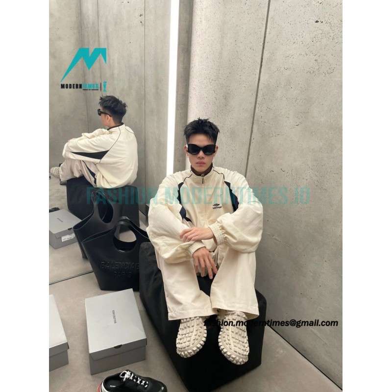 Balenciaga - 23FW Double Patchwork Embroidered Letter Sport Coat