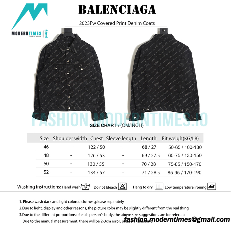 Balenciaga - 2023Fw Covered Print Denim Coats