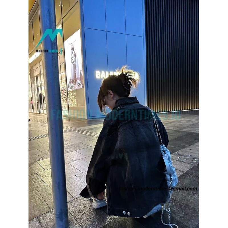 Balenciaga - 23Fw Backside Lightning Grinds And Destroys Denim Jacket