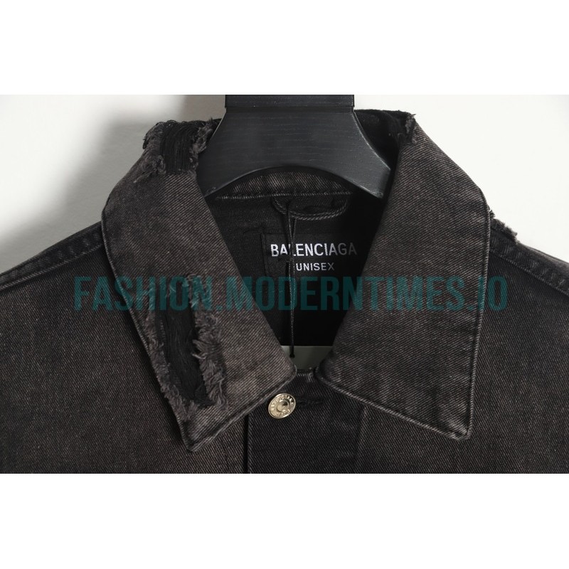Balenciaga - 23Fw Backside Lightning Grinds And Destroys Denim Jacket