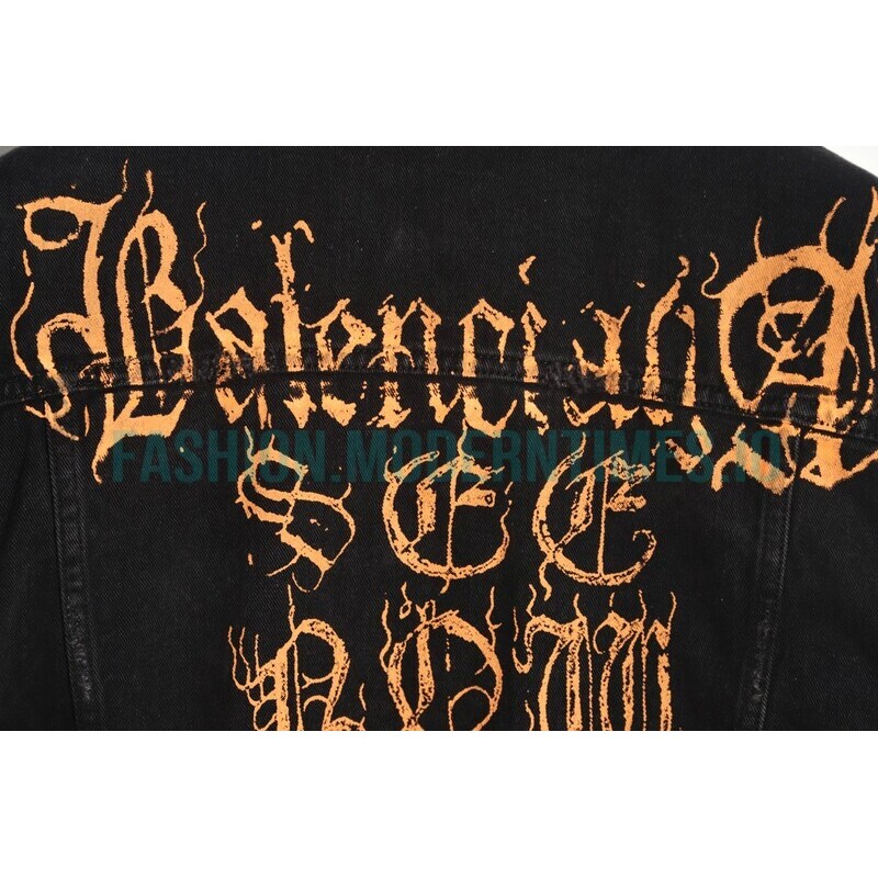 Balenciaga - 23SS New Mud Dyed Sanskrit Destruction Denim Jacket