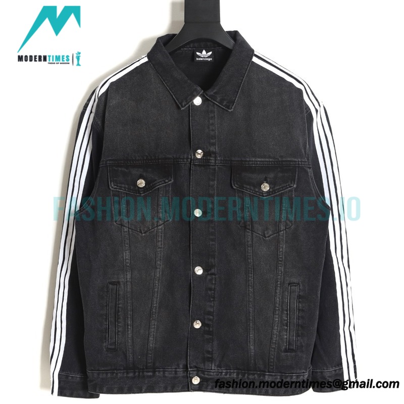 Balenciaga - Adidas Co-branded Three-stripe Denim Jacket