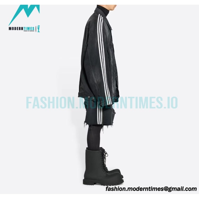 Balenciaga - Adidas Co-branded Three-stripe Denim Jacket