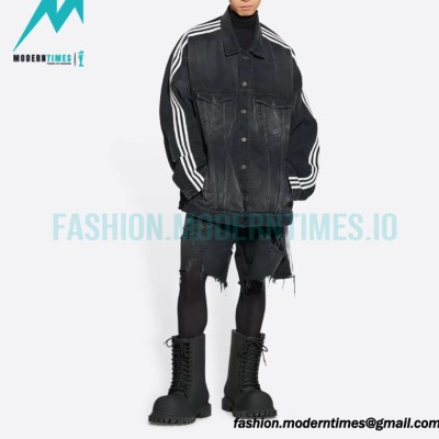 Balenciaga - Adidas Co-branded Three-stripe Denim Jacket