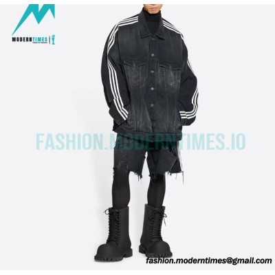 Balenciaga - Adidas Co-branded Three-stripe Denim Jacket