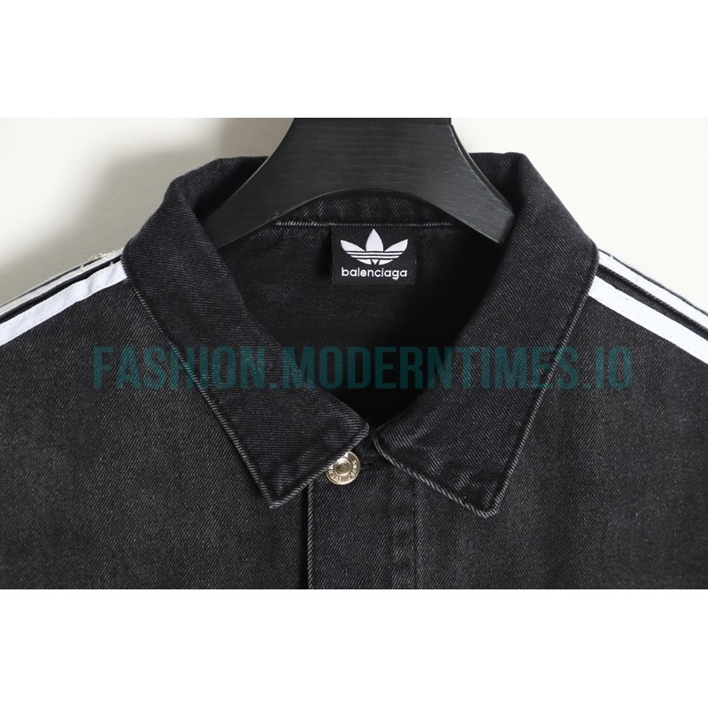Balenciaga - Adidas Co-branded Three-stripe Denim Jacket