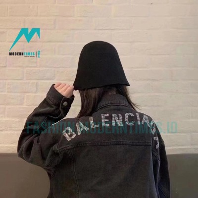 Balenciaga - 23ss Back Pressed Diamond Logo Denim Jacket