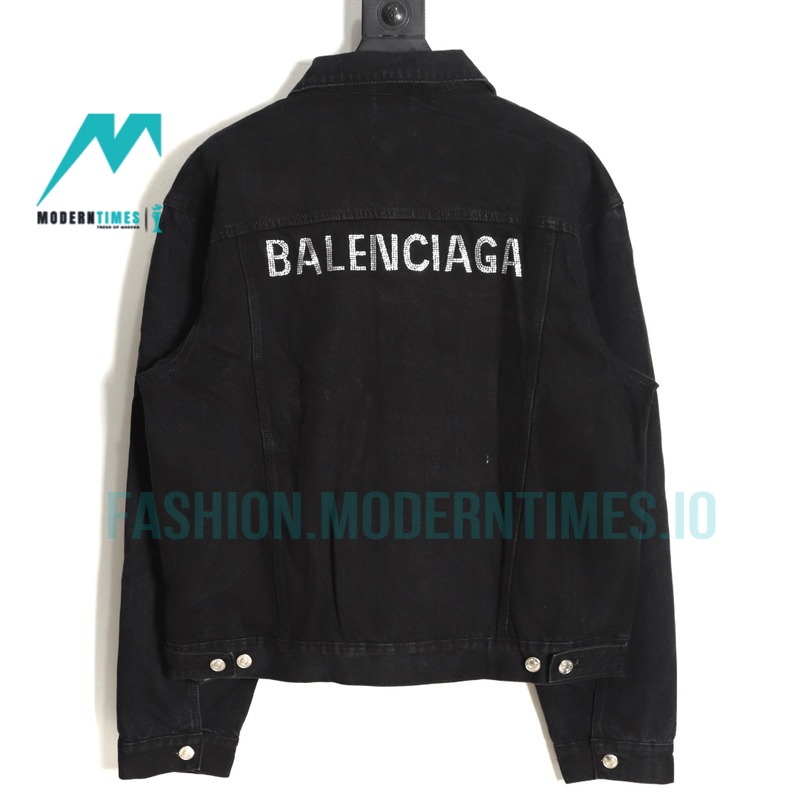 Balenciaga - 23ss Back Pressed Diamond Logo Denim Jacket