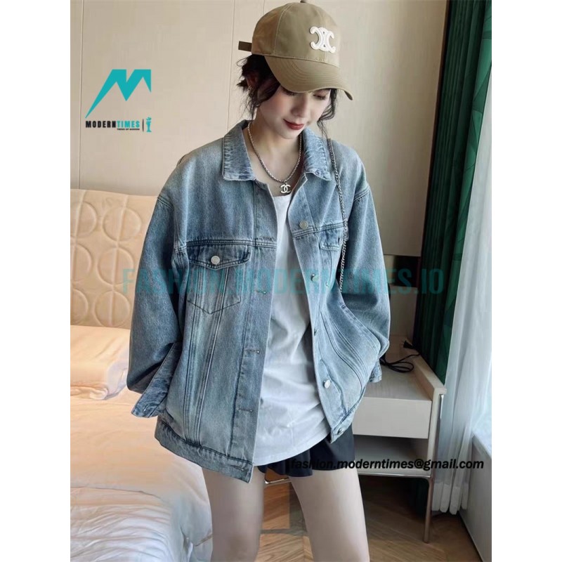Balenciaga - 23ss Double B Hand-painted Graffiti Print Denim Coat