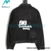 Balenciaga - 23ss Double B Hand-painted Graffiti Print Denim Coat