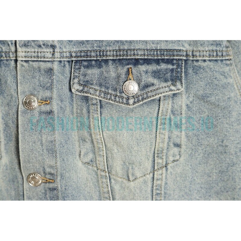 Balenciaga - 23ss Double B Hand-painted Graffiti Print Denim Coat