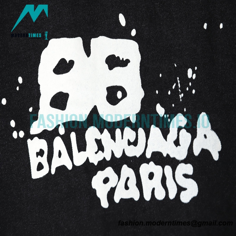 Balenciaga - Double B Graffiti Wash Denim Jacket