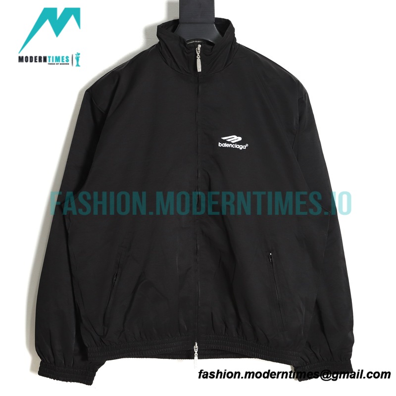 Balenciaga - 23SS Boxy Chest Embroidered Stand-up Collar Blazer Jacket