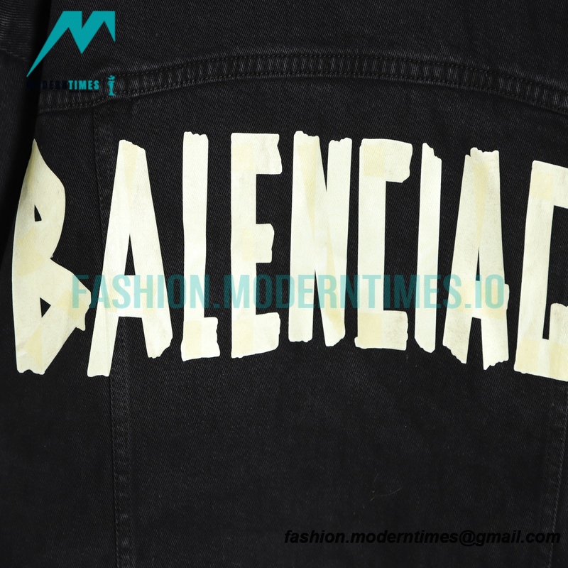 Balenciaga - 23SS Weave Tape Alphabet Logo Denim Jacket