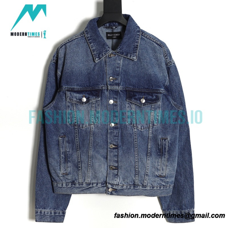  Balenciaga - 23SS Coke Embroidery Pressed Glue Alphabet Denim Jacket