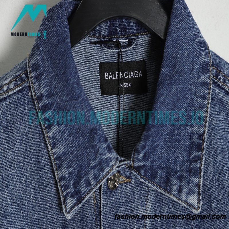  Balenciaga - 23SS Coke Embroidery Pressed Glue Alphabet Denim Jacket