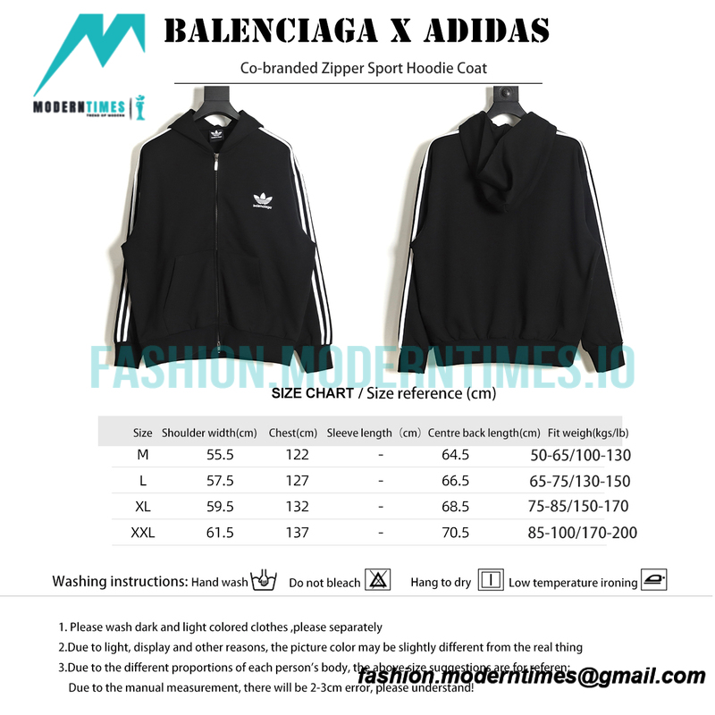 Balenciaga - Adidas Co-branded Zipper Sport Hoodie Jacket