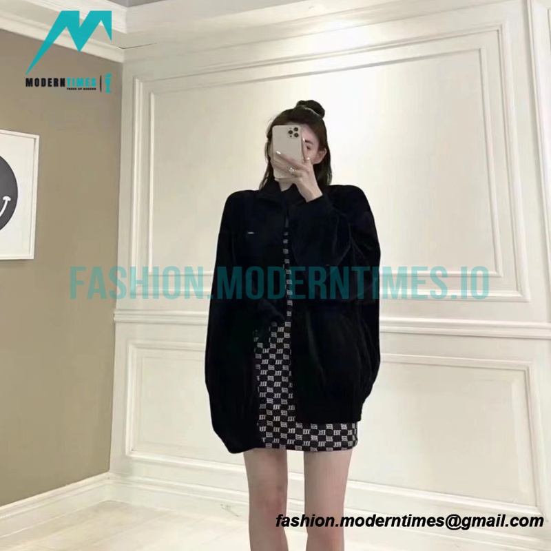 Balenciaga 22FW Velvet Zipper Jacket