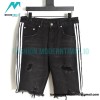 Balenciaga - Adidas 23SS Ripped Denim Shorts Pants With Striped 