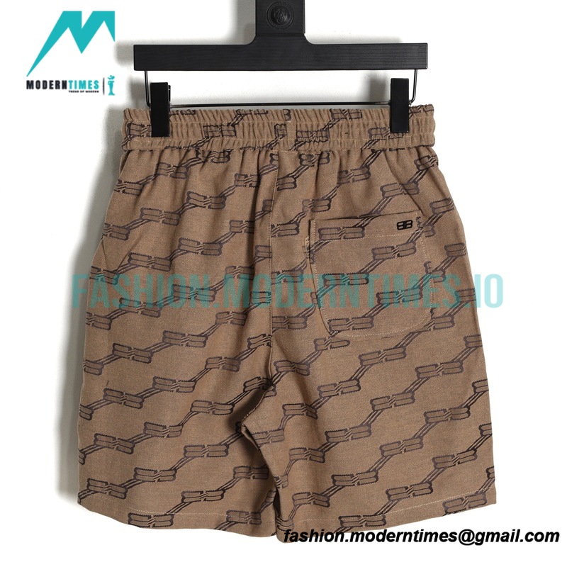 Balenciaga - Printed Jacquard Double B Words Shorts Pants
