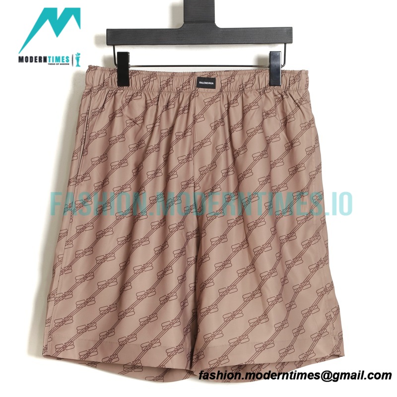 Balenciaga - 2022FW Double B Print Casual Baggy Shorts Pants