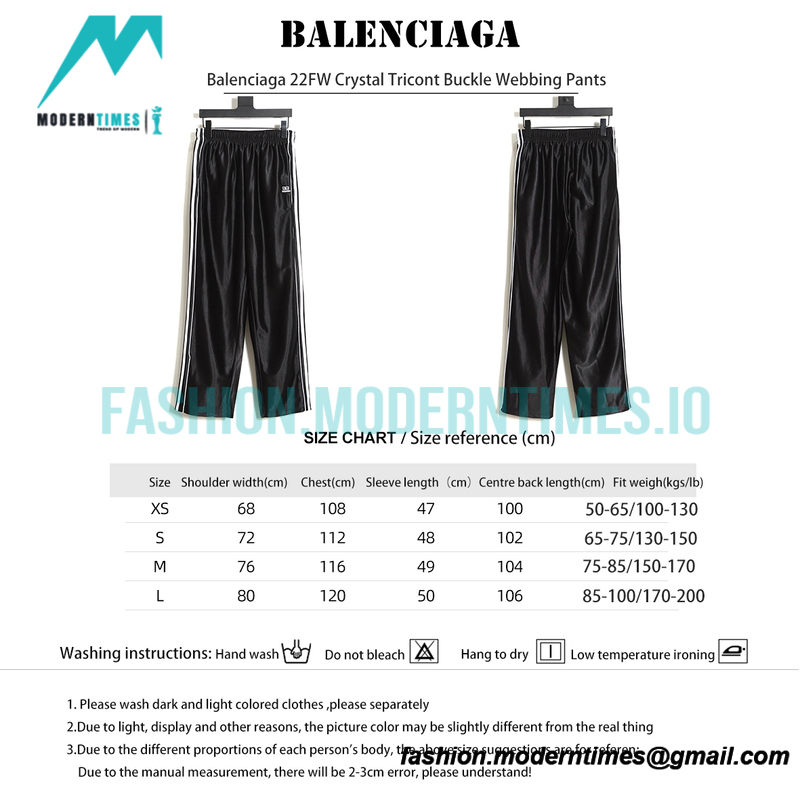 Balenciaga - 22FW Crystal Tricont Buckle Webbing Pants