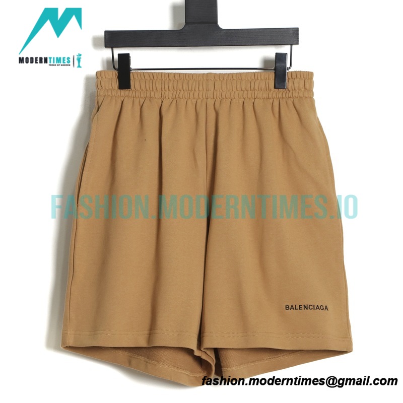 Balenciaga - 23SS Khaki Letter Embroidered Shorts Pants