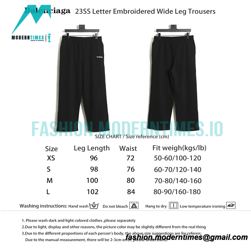 Balenciaga  - 23SS Letter Embroidered Wide Leg Pants