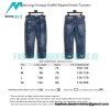 Balenciaga - Vintage Graffiti Ripped Denim Pants
