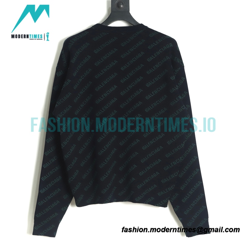 Balenciaga - 22FW Small Letter Bullet Jacquard Crewneck Sweater