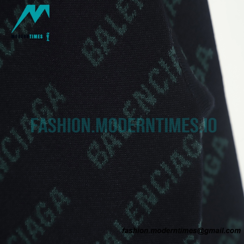 Balenciaga - 22FW Small Letter Bullet Jacquard Crewneck Sweater