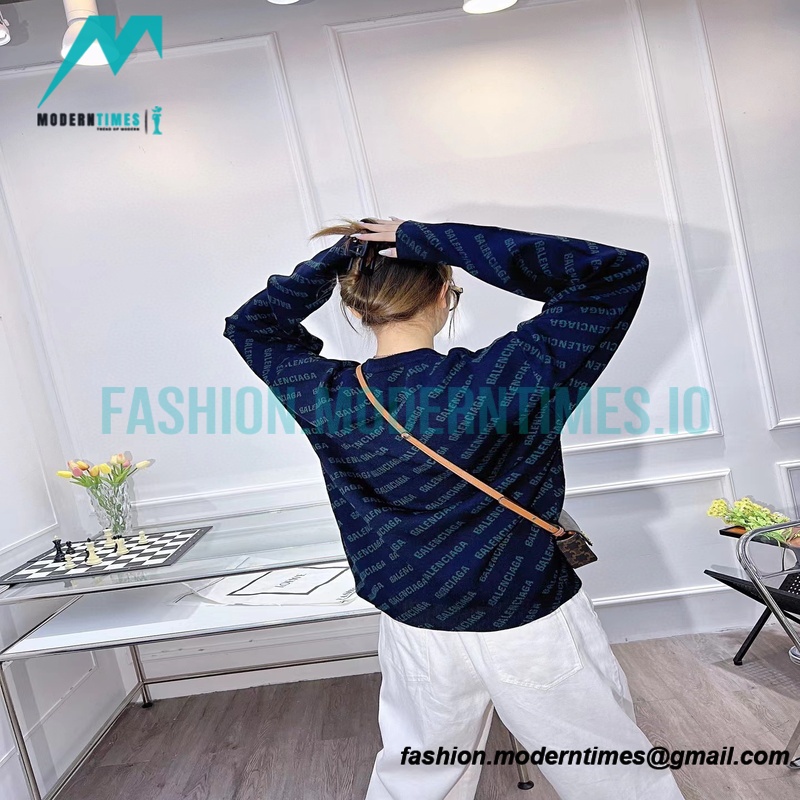 Balenciaga - 22FW Small Letter Bullet Jacquard Crewneck Sweater