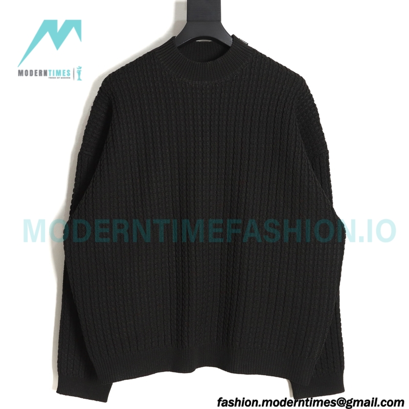 Balenciaga - 23FW Woolen Jacquard Shoulder Label Crewneck Sweater