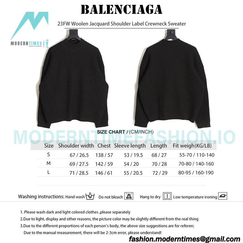 Balenciaga - 23FW Woolen Jacquard Shoulder Label Crewneck Sweater
