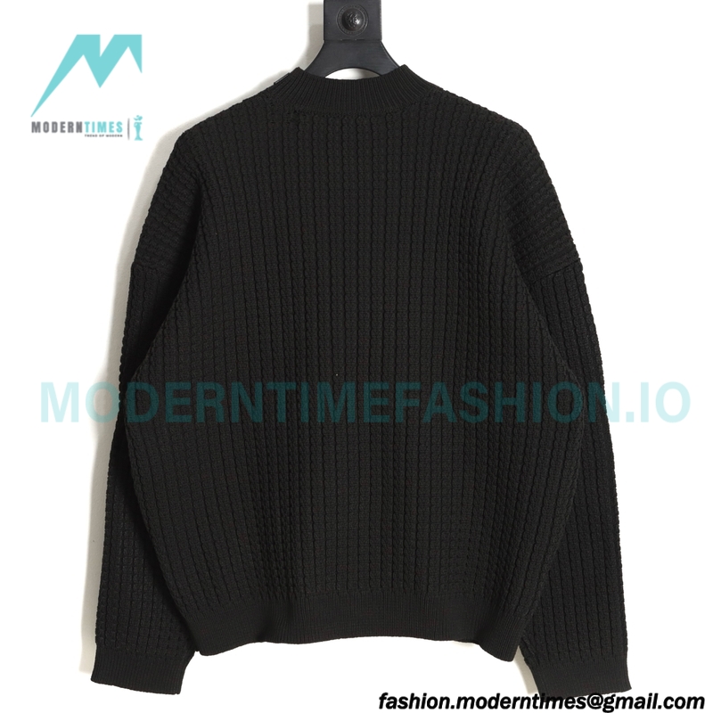 Balenciaga - 23FW Woolen Jacquard Shoulder Label Crewneck Sweater